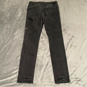 Ksubi Jeans Mens 32x32 Black Grunge Thrashed Button Fly Denim Biker Moto Tag 33